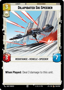 Dilapidated Ski Speeder single card from Star Wars Unlimited