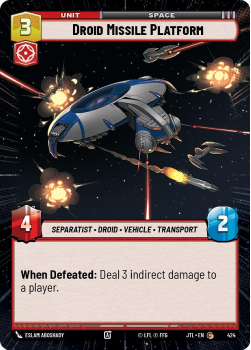 Droid Missile Platform (HYPERSPACE) single card from Star Wars Unlimited