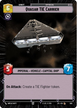 Quasar TIE Carrier (HYPERSPACE) single card from Star Wars Unlimited