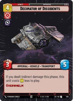 Decimator of Dissidents (HYPERSPACE) single card from Star Wars Unlimited