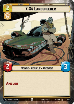 X-34 Landspeeder (HYPERSPACE) single card from Star Wars Unlimited