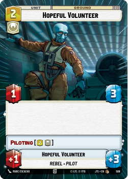 Hopeful Volunteer (HYPERSPACE) single card from Star Wars Unlimited
