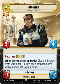 BoShek - Charismatic Smuggler (HYPERSPACE) single card from Star Wars Unlimited