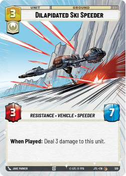 Dilapidated Ski Speeder (HYPERSPACE) single card from Star Wars Unlimited