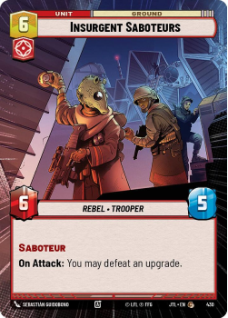 Insurgent Saboteurs (HYPERSPACE) single card from Star Wars Unlimited