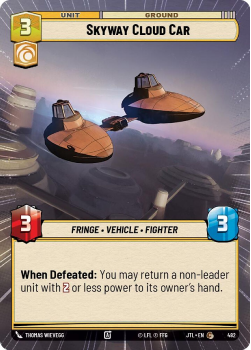 Skyway Cloud Car (HYPERSPACE) single card from Star Wars Unlimited
