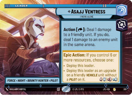 Asajj Ventress - I Work Alone (HYPERSPACE) single card from Star Wars Unlimited