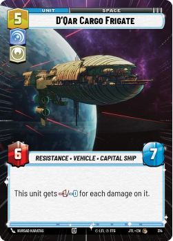 D'Qar Cargo Frigate (HYPERSPACE) single card from Star Wars Unlimited