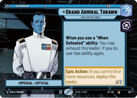 Grand Admiral Thrawn - ...How Unfortunate (HYPERSPACE) single card from Star Wars Unlimited