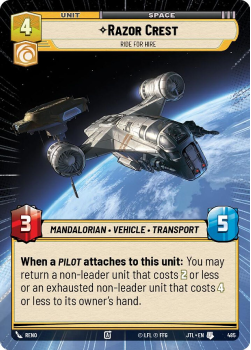 Razor Crest - Ride For Hire (HYPERSPACE) single card from Star Wars Unlimited