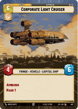 Corporate Light Cruiser (HYPERSPACE) single card from Star Wars Unlimited