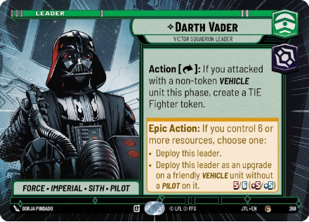Darth Vader - Victor Squadron Leader (HYPERSPACE) single card from Star Wars Unlimited