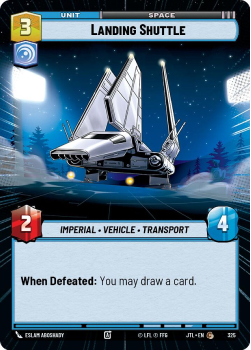 Landing Shuttle (HYPERSPACE) single card from Star Wars Unlimited