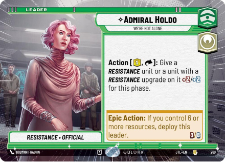 Admiral Holdo - We're Not Alone (HYPERSPACE) single card from Star Wars Unlimited