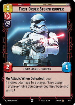 First Order Stormtrooper (FOIL) single card from Star Wars Unlimited