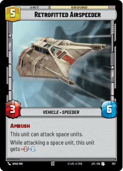 Retrofitted Airspeeder (FOIL) single card from Star Wars Unlimited