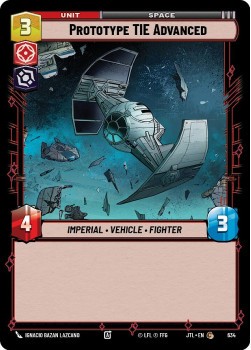 Prototype TIE Advanced (FOIL) single card from Star Wars Unlimited