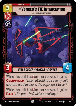 Vonreg's TIE Interceptor - Ace of the First Order (FOIL) single card from Star Wars Unlimited