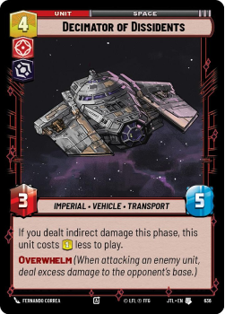 Decimator of Dissidents (FOIL) single card from Star Wars Unlimited
