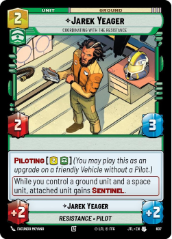 Jarek Yeager - Coordinating With The Resistance (FOIL) single card from Star Wars Unlimited