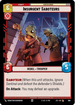 Insurgent Saboteurs (FOIL) single card from Star Wars Unlimited