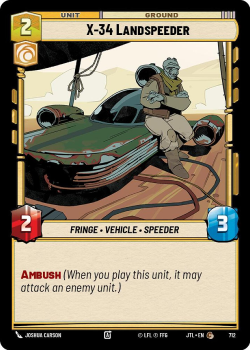 X-34 Landspeeder (FOIL) single card from Star Wars Unlimited