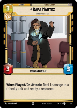 Rafa Martez - Shrewd Sister (FOIL) single card from Star Wars Unlimited