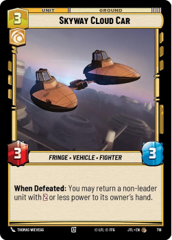 Skyway Cloud Car (FOIL) single card from Star Wars Unlimited