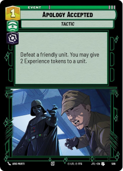 Apology Accepted (FOIL) single card from Star Wars Unlimited
