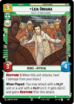 Leia Organa - Pilots, To Your Stations (FOIL) single card from Star Wars Unlimited