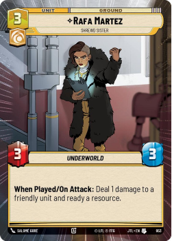Rafa Martez - Shrewd Sister (HYPERSPACE FOIL) single card from Star Wars Unlimited
