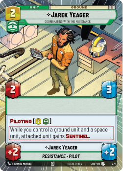 Jarek Yeager - Coordinating With The Resistance (HYPERSPACE) single card from Star Wars Unlimited