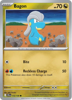 Bagon single card from Pokemon 