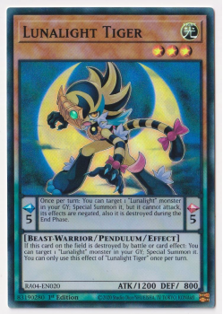 Lunalight Tiger (Super Rare) : RA04-EN020 - single card from Yu-Gi-Oh!