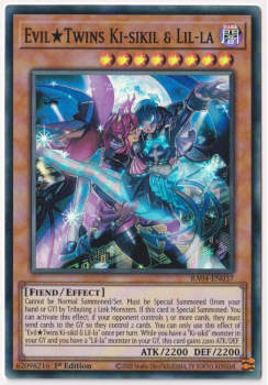 Evil Twins Ki-sikil & Lil-la (Super Rare) : RA04-EN037 - single card from Yu-Gi-Oh!