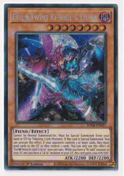 Evil Twins Ki-sikil & Lil-la (Secret Rare) : RA04-EN037 - single card from Yu-Gi-Oh!