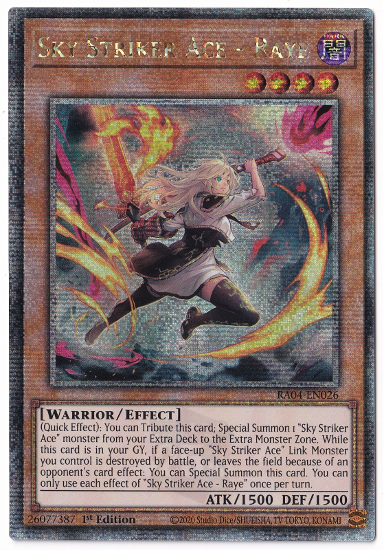Sky Striker Ace - Raye (new artwork)(Quarter Century Secret Rare) : RA04-EN026 - Yu-Gi-Oh! Single Card Sky Striker Ace - Raye (new artwork)(Quarter Century Secret Rare) : RA04-EN026 - Yu-Gi-Oh! Single Card