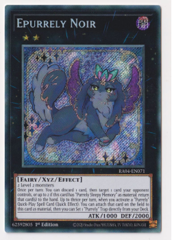 Epurrely Noir (Secret Rare) : RA04-EN071 - single card from Yu-Gi-Oh!