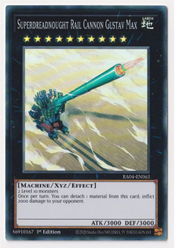 Superdreadnought Rail Cannon Gustav Max (Super Rare) : RA04-EN063 - single card from Yu-Gi-Oh!