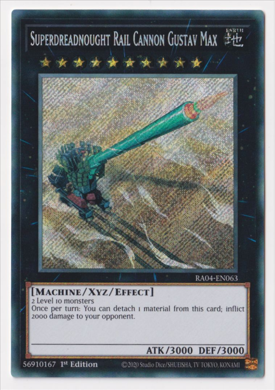 superdreadnought deck yugioh Yu-Gi-Oh! - Rail Cannon Gustav Max (CT10-EN007) Single Cards Superdreadnought Rail Cannon Flying Launcher
