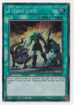 A Hero Lives (Secret Rare) : RA04-EN087 - single card from Yu-Gi-Oh!