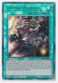 Zoodiac Barrage (Ultimate Rare) : RA04-EN091 - single card from Yu-Gi-Oh!