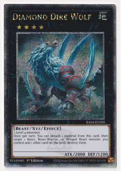 Diamond Dire Wolf (Quarter Century Secret Rare) : RA04-EN200 - single card from Yu-Gi-Oh!