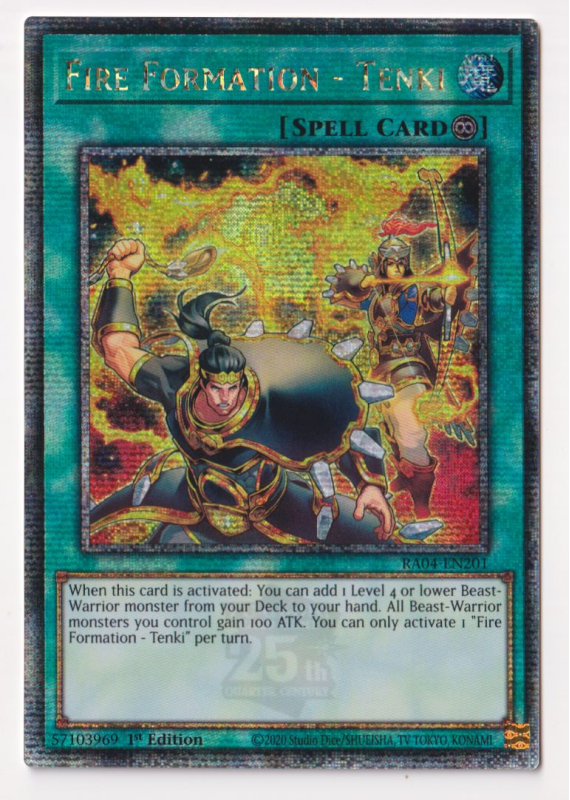 Fire Formation - Tenki (Quarter Century Secret Rare) : RA04-EN201 - Yu-Gi-Oh!  Single Card