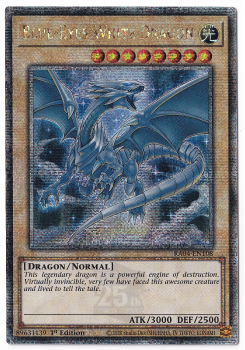 Blue-Eyes White Dragon (8th artwork)(Quarter Century Secret Rare) : RA04-EN108 - single card from Yu-Gi-Oh!