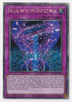 Transaction Rollback (Quarter Century Secret Rare) : RA04-EN105 - single card from Yu-Gi-Oh!