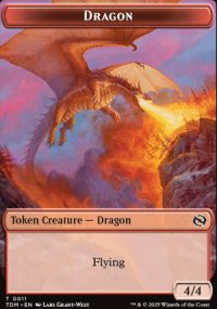 Dragon (0011) // Warrior (0013) TOKEN : TARKIR: DRAGONSTORM - Magic the Gathering Single Card