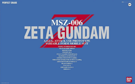 Perfect Grade MSZ-006 Zeta Gundam Model Kit