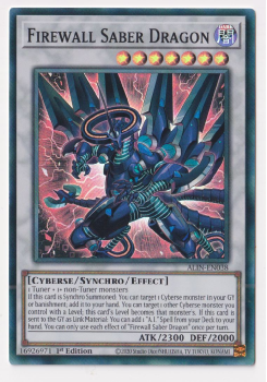 Firewall Saber Dragon (Super Rare) single card from Yu-Gi-Oh!