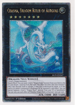 Chasma, Dragon Ruler of Auroras (Quarter Century Secret Rare) single card from Yu-Gi-Oh!